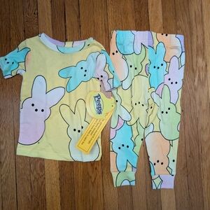Peeps Bunny Print Kids Pajama Set - Multicolor